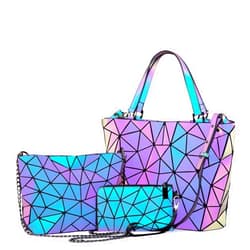LOVEVOOK Geometric Luminous Purses and Handbags for Women Holographic Reflective Crossbody Bag Wallet