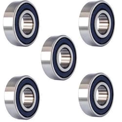 Tonmp 5 PCS R8-2RS 1/2 inch Bore Double Rubber Sealed Roller Ball Bearing 1/2 x1-1/8 x5/16 Inch ABEC3 Precision Small Ball Bearing for Electric Motor, Wheels, Home Appliances, Garden Machinery