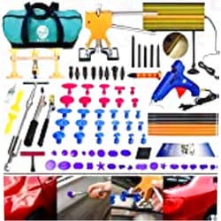 GLISTON DIY Paintless Dent Repair Kit - Gliston 89pcs Dent Puller Tools Slide Hammer for Car Hail Damage Dent & Ding Remover