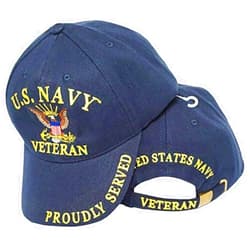 Eagle Emblems, Inc. United States Navy Veteran Proudly Served Blue Hat Cap USN