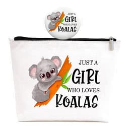 GevGuxLuo Koala Gifts for Koala Lovers, Koala Makeup Bag for Women with Mirror, Koala Birthday Gifts for Daughter Sister Bestie, Cute Koala Themed Gifts Animal Lovers Gift for Women, Who Loves Koalas