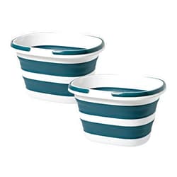 Goderewild Upgraded 16L Collapsible Bucket (2-Pack) - Lightweight & Portable Water Buckets for House Cleaning, Camping, and Storage - Space-Saving & Multi-Use (Blue)