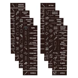 PEUTIER 80pcs Toolbox Organization Magnetic Labels, Large Toolbox Drawer Organizer Magnet Stickers, Accessories for All Metal Tool Box Chest Cabinet Easy to Read (Black)
