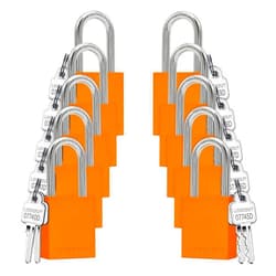 TRADESAFE Lockout Tagout Locks Set - 10 Orange Aluminum Loto Locks, Keyed Different Lock Out Tag Out Padlocks, 2 Keys Per Lockout Padlock, OSHA Compliant