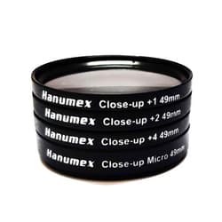 Hanumex 49mm Close-Up Filter Set (+1, 2, 4 and +10 Diopters) Magnification Kit for Canon EF 50mm f/1.8 STM Lens