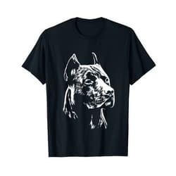 American Pit Bull Terrier Dog Gifts by DIMMERCH White Portrait | American Pitbull Terrier T-Shirt