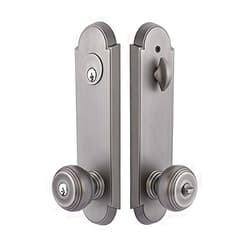 EMTEK Annapolis Two Point Lock, Double Cylinder with Matching Finish Waverly Knob - Available in 10 Finishes - 5318WUS15 - Satin Nickel (US15)