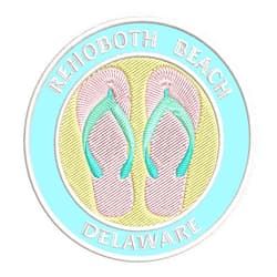 Appalachian Spirit Rehoboth Beach, Delaware Flip-Flops Embroidered Premium Patch DIY Iron-on or Sew-on Decorative Badge Emblem Vacation Souvenir Travel Gear Clothes Appliques
