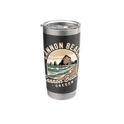 The National Parks Corner Shop Vintage Cannon Beach Oregon Family Trip Together Souvenir Stainless Steel Insulated Tumbler