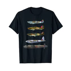 Military F&L Design Co. WW2 British Warplanes Warbirds Lancaster Plane Spotting T-Shirt
