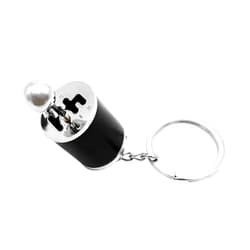 Kewucn Car Shifter Gear Keychain, Creative 6 Speed Manual Transmission Shift Lever Keyring, Auto Gearbox Shifter Key Chain (Black)