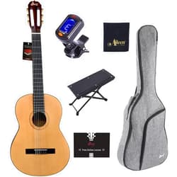WINZZ Classical Nylon String Bundle Kit for Adult Teen Youth Guitar with Free Online Lessons, Bag, Tuner, Foot 6, Right, Natural, 39 Inches Full Size (ACM-H10-39-V)