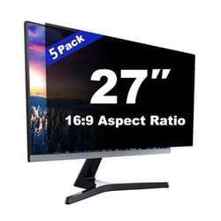 DNZPFU [5 Pack 27 Inch Computer Privacy Screen Shield for 16:9 Widescreen Desktop Monitor,Anti-Blue Light Glare and Anti-Spy Privacy Filter Screen Protector Film