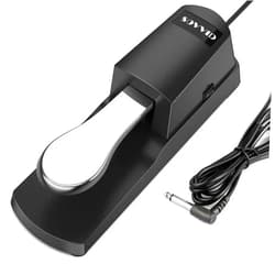 Sovvid Sustain Pedal for Keyboard, Sovvid Piano Foot Pedal with Polarity Switch for Electronic Keyboards, MIDI Keyboards, Digital Pianos, Yamaha, Roland, Korg, Behringer, Moog and More, 1/4'' Input Plug