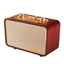 Yogyro Wooden Retro Bluetooth Speaker, Vintage Portable Wireless Speaker with Interchangeable Faceplates, FM Radio, Subwoofer& Rotary Dial- Ideal for Music Lovers (Apur Retro Wood)