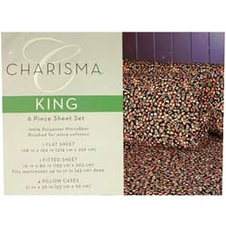 Cubier Charisma Micro Fiber 6-Pieces Sheet Set Terracotta Floral - King Size