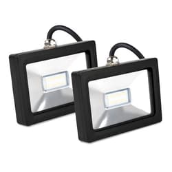 Light Blue USA 2 Pack 10W LED Flood Light, 1100lm Super Bright Security Lights, Waterproof Outdoor Flood Light, 5000K Daylight White Floodlight for Yard, Garden, Playground, Super Slim Design