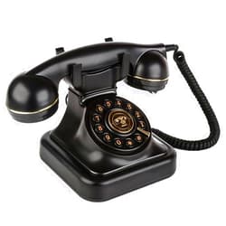 Sangyn Retro Landline Telephone with Ringer Control, Redial, Vintage Corded Desk Dial Phone Old Fashioned Landline Phones for Home House, Black