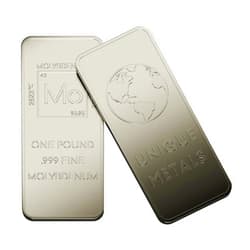 Unique Metals 1 Pound Molybdenum Bar Paperweight Bullion with Element Design .999 Pure Molybdenum | Made in USA by Unique Metals