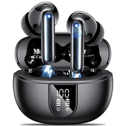 AOVOCE Wireless Earbuds Headphones Bluetooth 5.3 with 4 ENC Noise Cancelling Mics,Hi-Fi Stereo in Ear Ear Buds with LED Screen,42h Duration Playback,IPX6 Waterproof Earphones for iOS Android Black