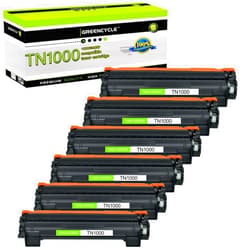 greencycle TN1000 Toner Replacement Compatible for Brother TN-1000 Cartridge HL-1110/1111/1112 MFC-1810/1815/1910W DCP-1510/1512 Printer(6 Black)