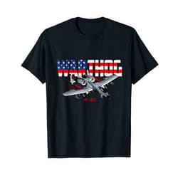 The Warbird Collection Military Airplane A-10 Warthog American Flag T-Shirt