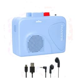 ODEO Cassette Tape Player | Portable Battery Operated | Radios Portable AM FM with Built-in Speaker, Tape Voice Recorder, VAS, Aux In Port | Includes Wired Earbuds for Music and Travel