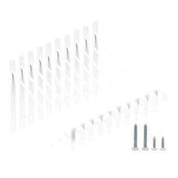 HOME MASTER HARDWARE 10 Pack Heavy Duty Closet Shelf & Rod Brackets, Wall Mounted Closet Shelves Bracket with Rod Support for Both Shelf Storage and Closet Rod White