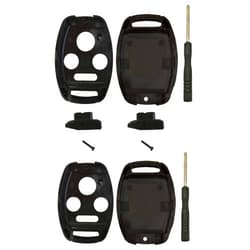 BTOZRF 2 Pack Key Fob Shell Case Fit for Honda Accord Civic EX Pilot Keyless Entry Remote Key Housing Replacement with Free Screwdriver Casing Only (Black 2 Pack)