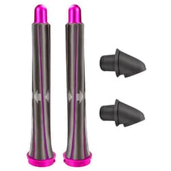 Dxyue 1 Pair 20mm/0.78 inch Long Hair Curling Barrels + 2 Upgraded Adapter Attachments for Dyson Supersonic Hair Dryer HD01 HD02 HD03 HD07 HD08, Hair Tool Accessories for Multiple Hair Styles