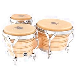 Latin Percussion LP Generation III Triple Wood Bongos, Natural/Traditional, LP202-AW