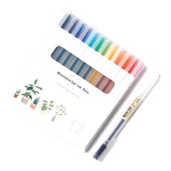 XIZE SH Premium Colorful Pens For Journaling Note Taking Cute Colored Pens Fine Point 0.38mm Needle Tip,Minimalist Japanese Style Gel Pens 12 Color