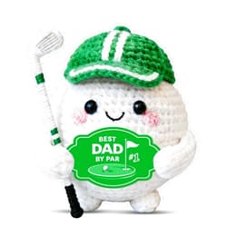AMBREGRISSUN Golf Dad Gifts for Fathers Day, Best Dad by Par, Funny Father's Day Birthday Christmas Handmade Crochet Golf Ball Accessories for Dad New Daddy Father Husband Golfers Daddy Papa from Daughter Son Wife