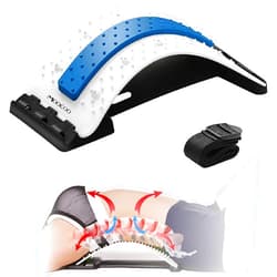 Moocoo Back Stretcher for Lower Back Pain Relief with Magnet, 3 Level Adjustable Back Cracker | Back Massager | Back Pain Relief | Back Cracking Device | Spinal Decompression | Spine Corrrector