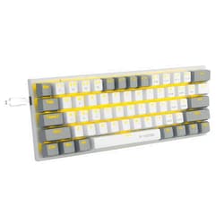 E-YOOSO 60% Mechanical Keyboard, E-YOOSO Gaming Keyboard with Blue Switches and Solid Color Backlit Small Compact Keyboard 60 Percent Keyboard Mechanical, Portable 60 Percent Gaming Keyboard Gamer(White Grey)