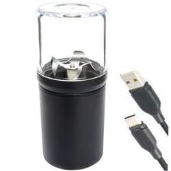 SAITAMA Electric Portable Herb Grinder with Stainless Steel Blades and Clear Grinding Chamber, USB-Rechargeable Essential Kitchen Mill for Grinding by SAITAMA