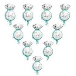LMGERBUD 10Pcs I Do Ring Diamond Balloons for Engagement and Wedding Party Decoration