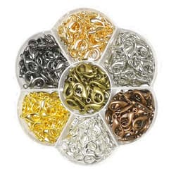Chenkou Craft 1 Box Around 210pcs 7 Colors Lobster Clasp Jewelry Making Repairing (16x9mm)