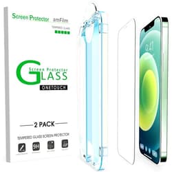 amFilm OneTouch Tempered Glass Screen Protector for iPhone 12 Mini (5.4