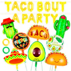 YOTHORN 22 Pcs Big Taco Party Decorations Set,Mexican Fiesta Party Balloons Taco Bout A Party Decorations Taco Cactus Avocado Sombrero Balloons for Cinco De Mayo Party Decorations,Fiesta Party Decorations