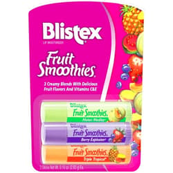Blistex Fruit Smoothies Lip Moisturizers 3 Sticks 0.10 oz each