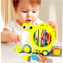 iPlay, iLearn Baby Snail Activity Cube, Toddler Montessori Toys for 1 Year Old, Infant Sensory Toy W/Shape Sorter Pull String for 6-9 12-18 Month, Developmental Birthday Gifts Boys Girls Age 2 3 Yr