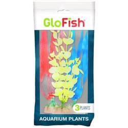 GloFish Fluorescent Plant Multipack 3 Count, Contains Medium Yellow, Large Orange, Large Blue Aquarium Plants