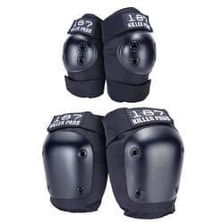 187 Killer Pads Knee Pads, Elbow Pads Combo Pack, Black, Small / Medium