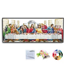 Sifity DIY The Last Supper Painting Embroidery Set Include Instruction, Clothes, Needles, Patter 14CT Cross Stitch Kit 30.31