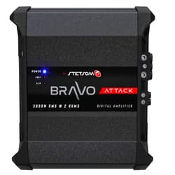Stetsom Bravo Attack 3000 2 Ohms Mono Car Amplifier, 3000.1 3K Watts RMS, 2Ω Stable Car Audio, Full Range HD Sound Quality, 3000x1, Crossover & Bass Boost, Car Stereo Speaker MD, Smart Coolers
