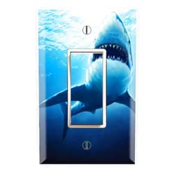 DecalSkin Graphics Wallplates - Great White Shark - Single Rocker/GFCI Outlet Wall Plate Cover