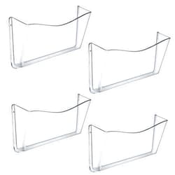 Azar Displays 250025 Clear Single Pocket Wall File with wallmount, 4 Count (Pack of 1)