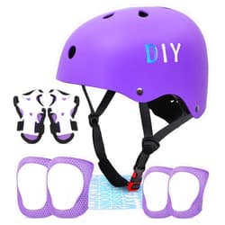 FIODAY Kids Bike Helmet Knee Pads for Kids Adjustable Protective Gear with Knee and Elbow Pads Wrist Guards Toddler Helmet for Boys Girls Skateboard Inline Skating Scooter, 3-5-8-13 Years