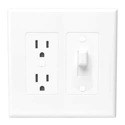 Taymac 2772W Revive Device Wall Plates 2-Gang Masque Decorator Cover, White